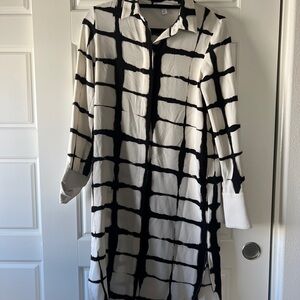 Adam Lippes For Target Black and Cream Checkered Dress